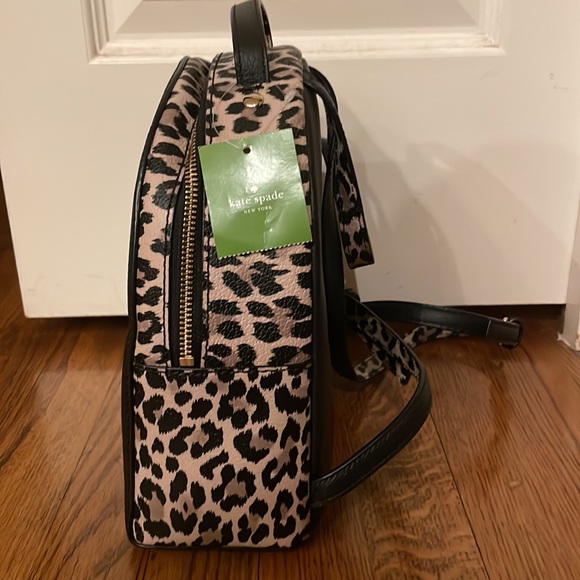 Kate Spade Grove Street Leopard Black Backpack NWT main image 4